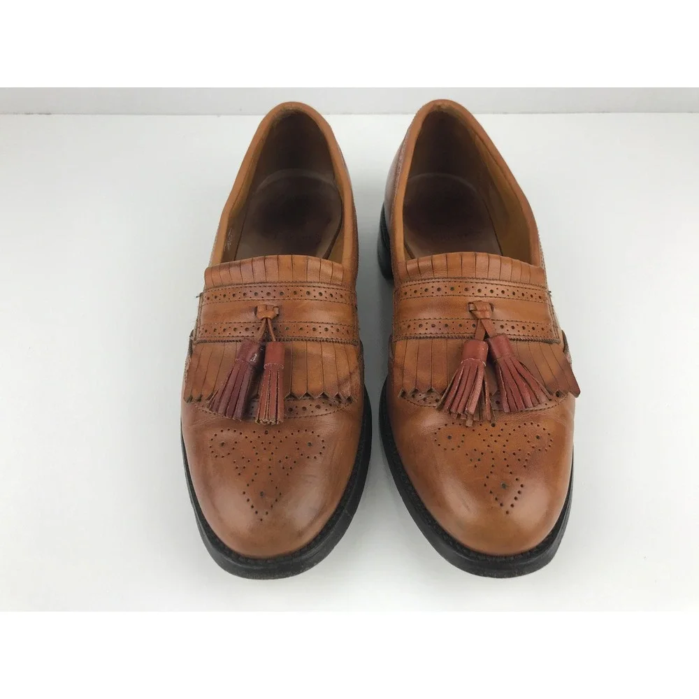 Allen Edmonds Bridgeton Loafers Mens Brown Leather‎ Tassel Kiltie Shoes 10 B